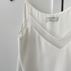 Aritzia / Babaton XS White Silk Cami with Classic Lace Detail